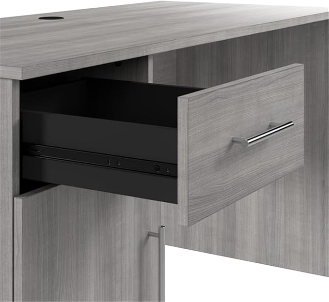 Bush Furniture Somerset 54W Office Desk with Drawer and Cabinet in Platinum Gray, Computer Table with Storage for Home Office Workspace