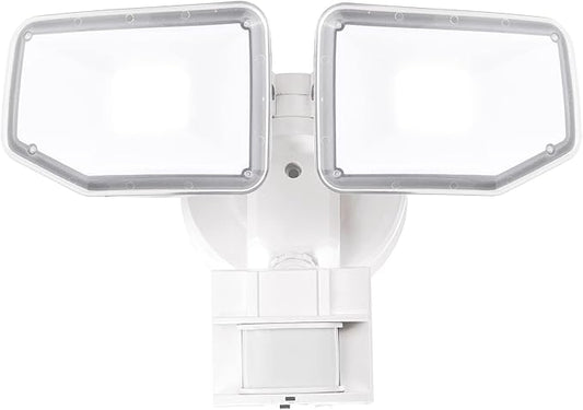 40W LED Security Lights Motion Sensor Light Outdoor, 180 Degree, 4000 LM, 5000 K, ETL Water Resistant, Clear 2 Head Motion Detector Flood Light for Garage, Yard (White)