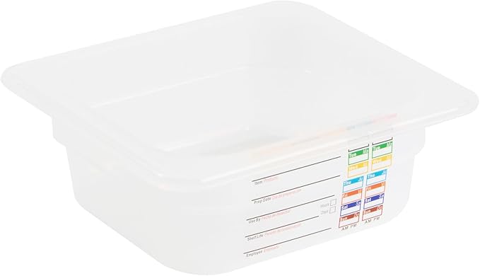 Restaurantware Food Pans Pack of 10 Plastic Square Food Containers 1/6 Size with Traceability Label, Storage Containers Dishwashable Hot Cold Friendly for Restaurants Buffet Commercial Use