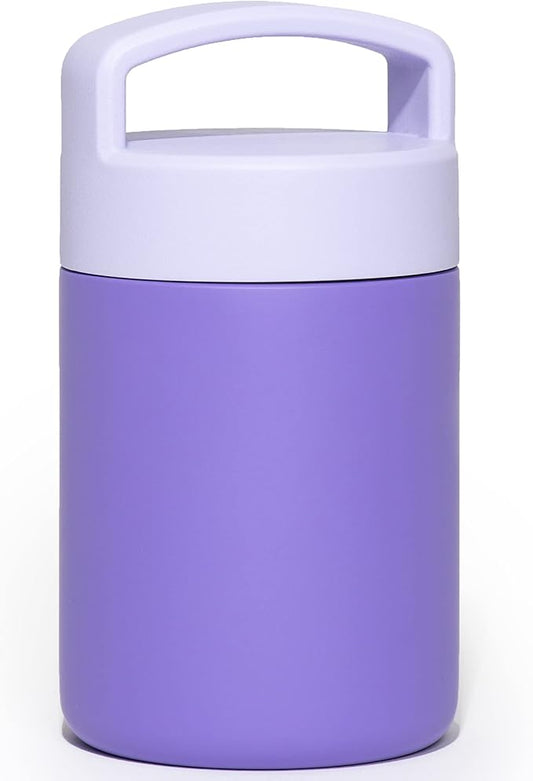 WeeSprout Insulated Stainless Steel Lunch Thermos, Soup Bottle for Hot & Cold Foods, 12 oz Jar for Children, Kid-Friendly Handle, Leakproof Container, Termos Para Comida Caliente (Purple)
