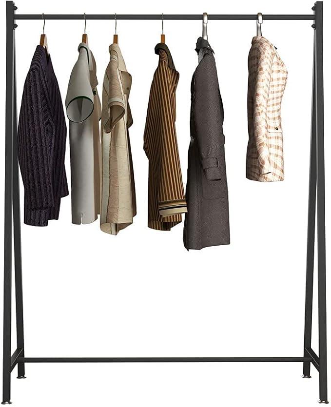 DR.IRON Black Metal Clothing Rack, Industrial Clothes Rack with Top Rod Heavy Duty Clothing Rack for Hanging Clothes for Home Bedroom,Clothing Store, Laundry Room
