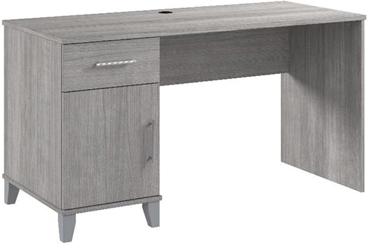 Bush Furniture Somerset 54W Office Desk with Drawer and Cabinet in Platinum Gray, Computer Table with Storage for Home Office Workspace