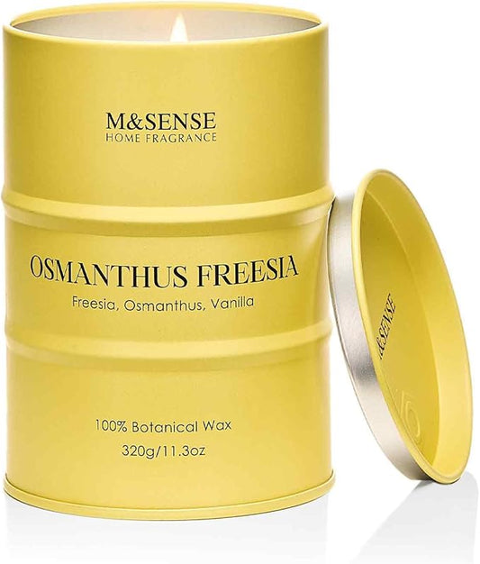 M&SENSE Osmanthus Freesia Scented Candles Natural Non Toxic, Christmas Candle for Stress Relief Meditation Relaxing, Housewarming Gifts for Women Men, 11.3oz 70 Hour Christmas Decor