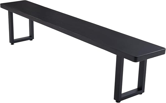 Black Bench Wooden Bench with Metal Legs Suitable for Dining Room Living Room Office Conference Room Indoor Stool Multiple (70.87in)