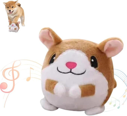 Active Plush Toy, Interactive Squeaky Moving Pet Toys for Small to Medium Dogs, Bouncing Washable (Hamster)