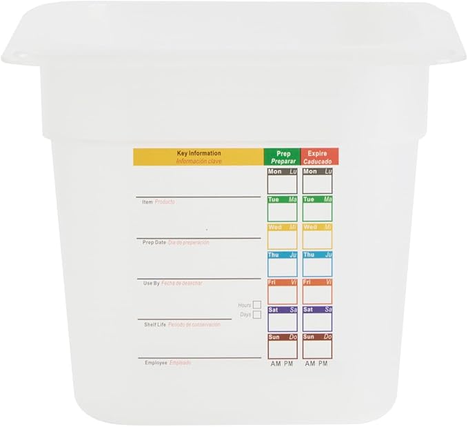 Restaurantware Food Pans Pack of 10 Plastic Square Food Containers 1/6 Size with Traceability Label, Storage Containers Dishwashable Hot Cold Friendly for Restaurants Buffet Commercial Use