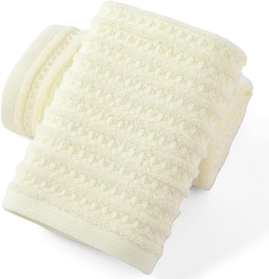 sense gnosis Beige Waffle Hand Towel Set of 2 Super Soft 100% Cotton Striped Highly Absorbent Decorative Hand Towels for Bathroom 13 X 29Inch