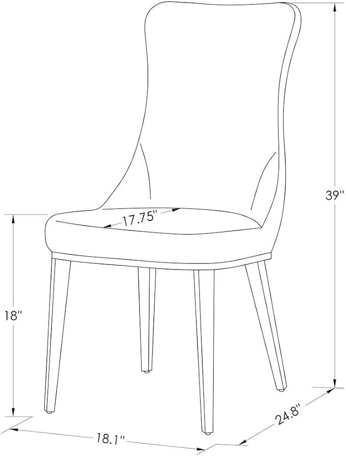 ZURI Modern Norma Dining Chair - White with Brushed Stainless Steel Base
