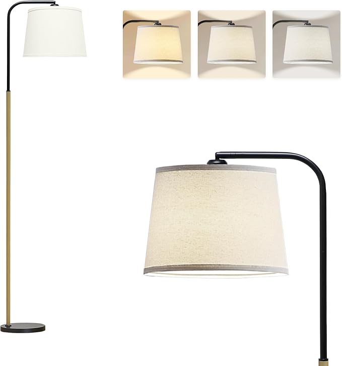 AKASUKI Floor Lamp for Living Room with 3 Color Temperatures, Foot Switch Standing Lamps for Living Room, Bedroom, Office, Arc Mordern Floor Lamp with 9W LED Bulb Included