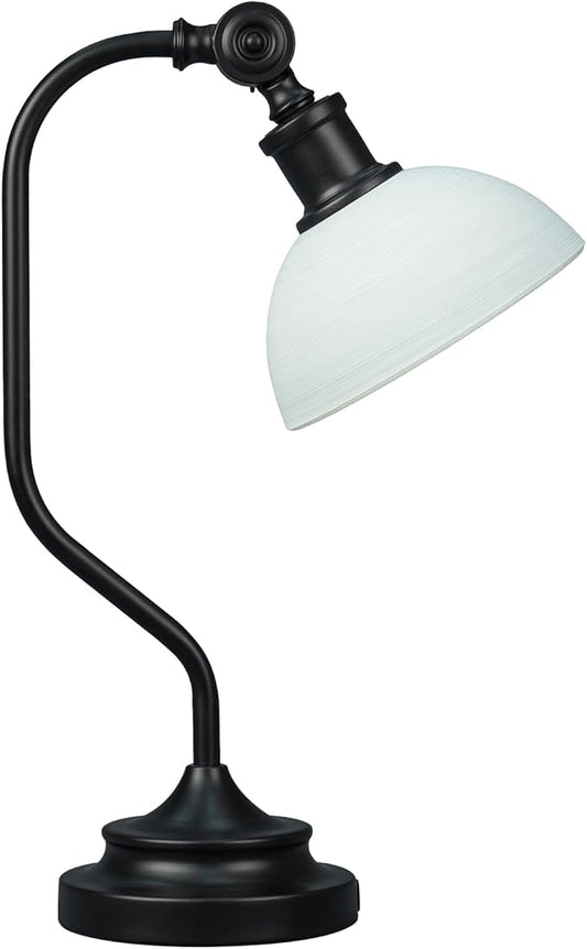 Cordless Vintage Bankers Table lamp, 5200-mAh Rechargeable Battery, 3-Level Brightness, Build-in Integrated LED 320 Lumen Max, Half-Globe Glass Shade, for Bedside Desk Nightstand Light