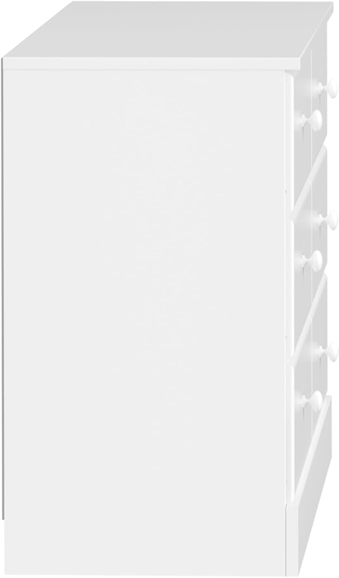 Prepac Astrid 6 Drawer Double Dresser for Bedroom, Wide Chest of Drawers, Bedroom Furniture, Clothes Storage and Organizer, 15.5" D x 47.5" W x 26.85" H, White