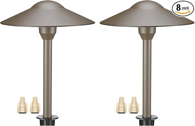 Lumina Lighting® 3W Landscape Lighting 12V Landscape Lights Low Voltage Landscape Path Lights Warm White Waterproof Outdoor Replaceable G4 LED Bulb for Garden Pathway Lawn Yard (Bronze, 2-Pack)