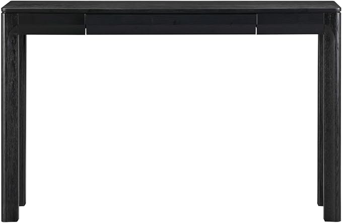 NTC Flow 47-Inch Console Table, Modern Solid Wood Entryway Table with Hidden Drawer, Waterproof & Heat Resistant, Narrow Table for Hallway, Living Room & Foyer, Burnt Black