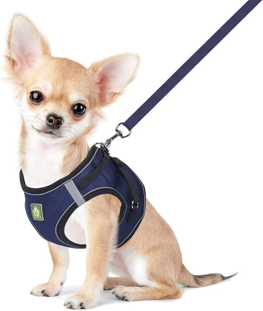 FEimaX Dog & Cat Harness Set, No Pull Soft Mesh Reflective Adjustable Pet Harness for Small to Large Dogs & Cats - Easy Control for Walking