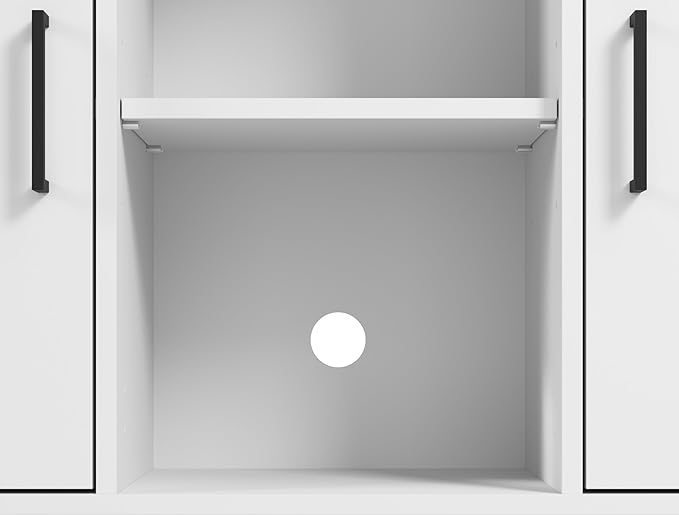 Bush Furniture Essence Accent Cabinet with Doors in White | Organizers and Shelves for Home Office Workspace, Living Room, Entryway, Bedroom, and Mudroom