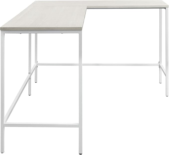 OSP Home Furnishings Contempo L-Shaped Desk, White