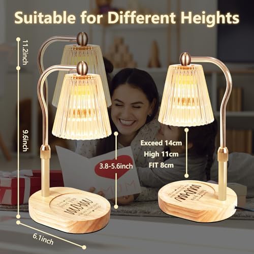 Mothers Day Gifts,Candle Warmer Lamp with Timer Dimmer Adjustable Height,Vintage Home Decor for Scented Jar