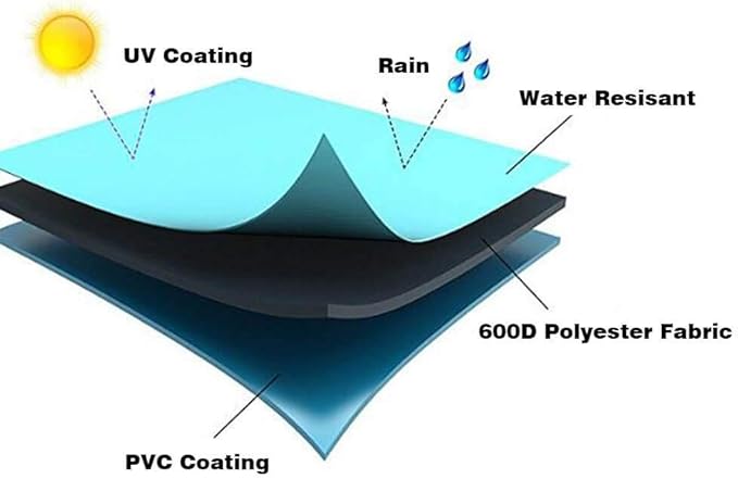 Vailge Waterproof Patio Furniture Set Cover with Padded Handles, Patio/Outdoor Table Cover, Patio/Outdoor Dining Square Table Chairs Cover(Medium,Beige & Brown)