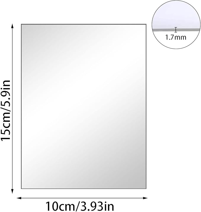 DARENYI 10Pcs Acrylic Mirror Tiles for Wall Decor, 4'' x 6'' x 0.07'' Rectangular Wall Mirror Sheet with Adhesive Stickers for Bathroom, Bedroom, Living Room, Home, Tables Centerpieces Decor