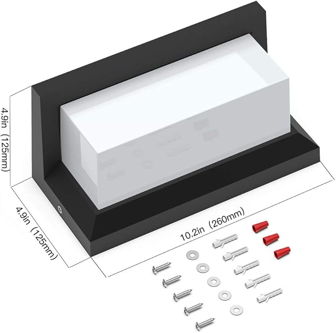 Sytmhoe Exterior Light Fixture,2Packs Outdoor Wall Light Fixture,LED Wall Sconce 3-Color-Changeable Wall Mounted Lamps,Matte Black Porch&Patio Light Outdoor,IP65 Waterproof for Hallway Stairs Gardens