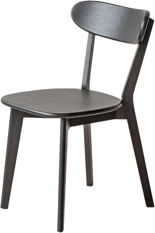 Black Wood Dining Chair,FAS Grade Oak Dining Chair, Sturdy Outer Sword-Leg Design in Black Finish for Restaurant, Cafe, and Modern Home Kitchen,Easy Assembly,400 lb Capacity