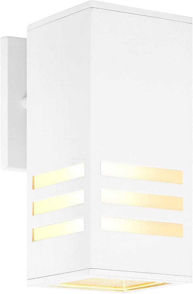 Outdoor Wall Lamp, Exterior Light Fixture - ETL Listed, Aluminum Anti-Rust Waterproof Wall Mount Rectangular Design – 1-Direction Up/Down Wall Lantern for Porch, Garage, Doorway or Patio