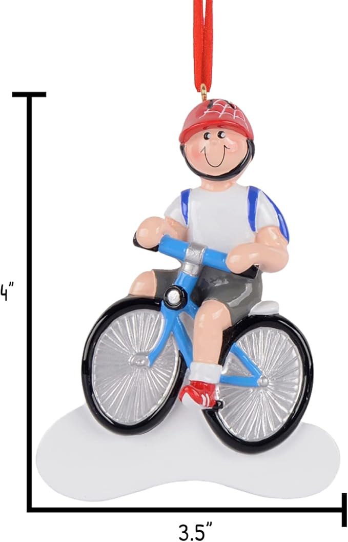 Personalized Bicycle Ornament - Son Christmas Ornaments 2025 Cyclist Ornament Dirt Bike Kids Christmas Ornaments 2025 Mountain Bike Boy for Tree