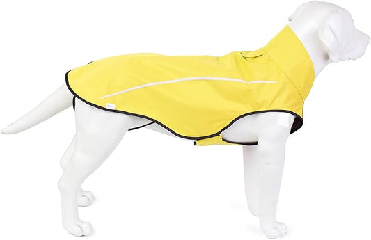 Mile High Life Dog Raincoat, Adjustable Waterproof Reflective Rain Jacket for Small Medium Large Dogs, Lightweight Breathable Pet Rain Coat with Leash Hole(Yellow,XXS Chest 16-19")
