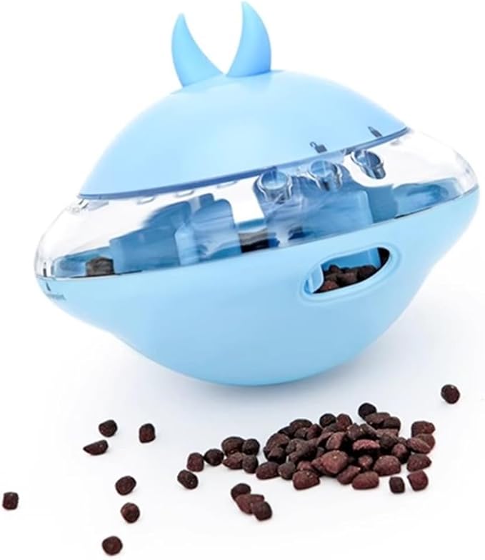 Tumbler Dog Toy Interactive Dog Treat Toy for Food Snacks Dispensing/IQ Training/Playing (Blue)
