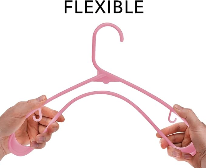 Sharpty Plastic Hangers Clothes Hangers for Clothing, Closet, Coats & Shirts - Durable, Thick, Tough & Space Saving - for Everyday Standard Use, Room Essentials & Basics - 60 Pack - Pink