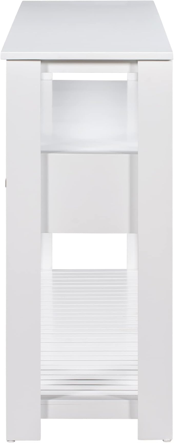 Modern Console Table 62-Inch Long Narrow Entry Sofa Table with Storage Shelves & Drawers for Living Room Entryway (White)