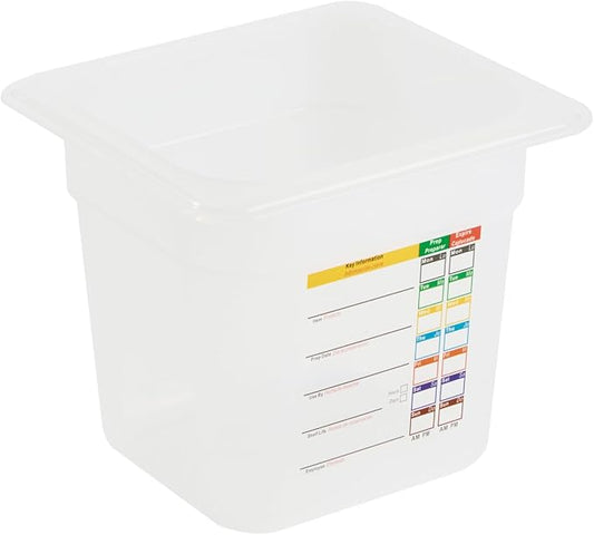 Restaurantware Food Storage Container 1 Pack of 6.8 x 4.2 x 5.9 Inches Plastic Stackable Storage Box White Reusable Label Container Dishwasher Safe For Restaurants And Kitchens