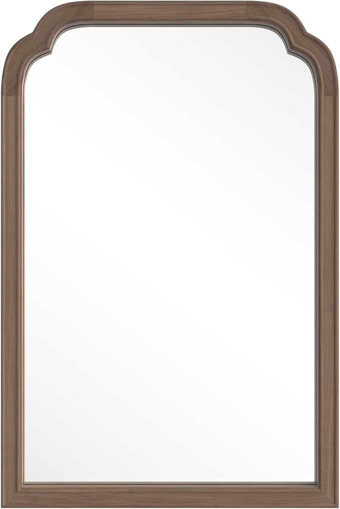 HOMECOOKIN Wood Bathroom Mirrors for Wall Mounted, 20" x 30" Rustic Wood Frame Wall Mirrors Decorative for Living Room or Bedroom Vanity Mirror (WN) B