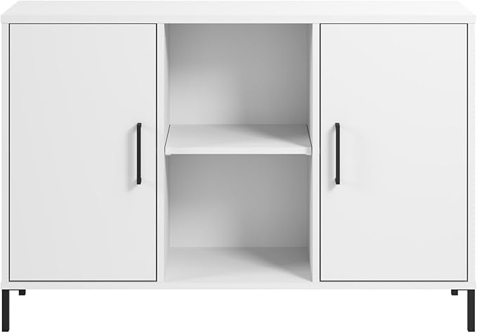 Bush Furniture Essence Accent Cabinet with Doors in White | Organizers and Shelves for Home Office Workspace, Living Room, Entryway, Bedroom, and Mudroom