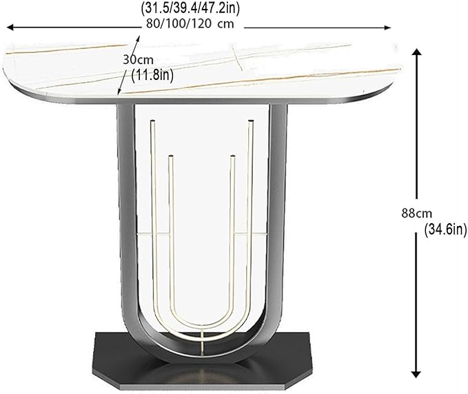 Console Table for Entryway Hall, Against Wall Hotel Long Porch table,stone top recibidor de entrada casa,Entry Home Wall Art Strip Table,for Living Room(B,47.2*11.8*31.5in/120*30*80cm)
