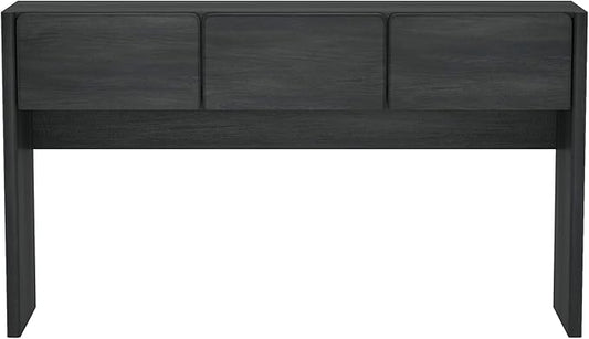 Manhattan Comfort Linda Modern Console Table with 3 Storage Drawers – 60" Narrow Entryway Stand for Living Room, Hallway, or Dining Room – Wood Grain Accent Furniture, Charcoal Grey
