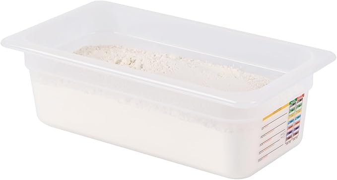 Restaurantware Food Pans Pack of 10 Plastic Rectangle Food Containers 1/3 Size with Traceability Label, Storage Containers Dishwashable Hot Cold Friendly for Restaurants Buffet Commercial Use