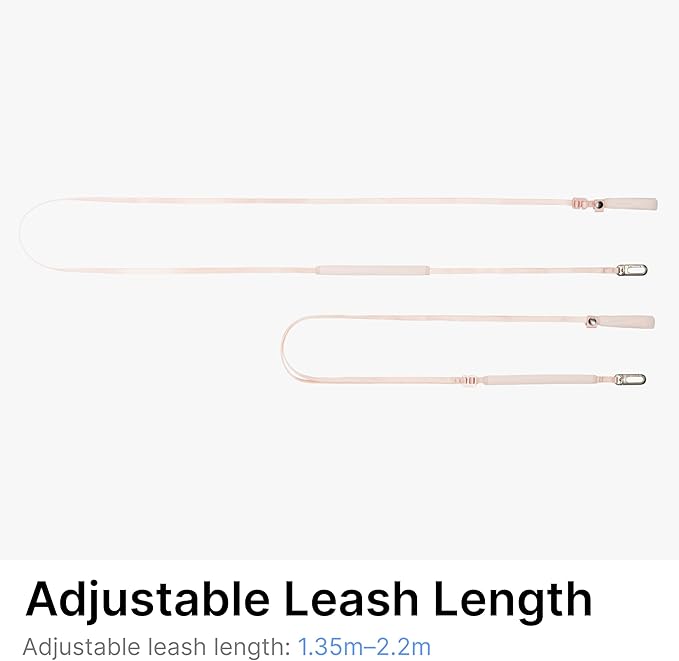 Ultra Lightweight Cat Leash Adjustable with Padded Handle, Soft Thin Nylon Cat Walking Training Waist Crossbody Leash for Kitten>4lbs Small Medium Large Cats, Puppy, No Harness (Space Gray)