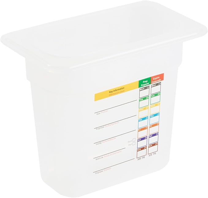 Restaurantware Food Storage Container 1 Pack of 6.8 x 4.2 x 5.9 Inches Plastic Stackable Storage Box White Reusable Label Container Dishwasher Safe For Restaurants And Kitchens