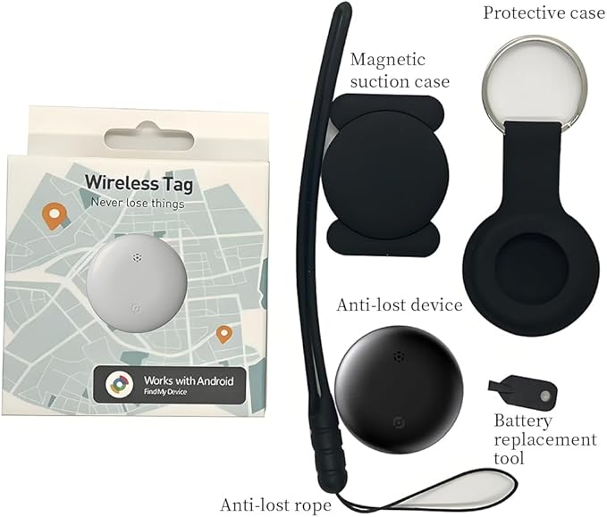 Android Mini Tracker Smart Tags localizador Locator Works with Google Find My Device (Android Only), for Wallet Car Luggage Vehicle Motorcycle Tracking Device Worldwide,Waterproof Not GPS Tracker