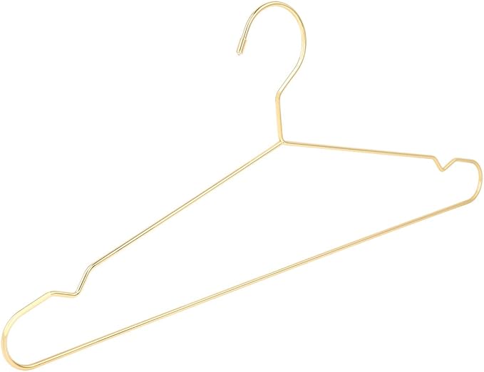 17.7" Strong Metal Wire Clothes Hangers, Coat Hanger, Standard Suit Hangers, Metal Shirt Dress Hanger Rack, 30 Pack, Gold