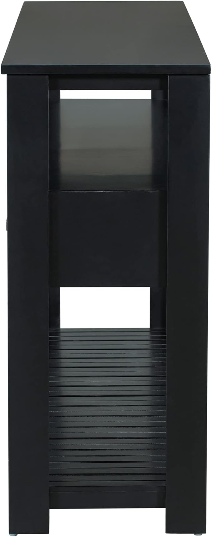 Modern Console Table 62-Inch Long Narrow Entry Sofa Table with Storage Shelves & Drawers for Living Room Entryway (Black)