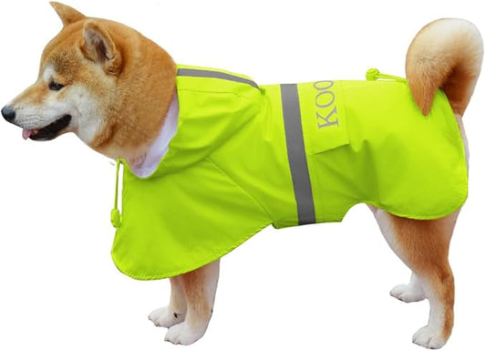 Dog Raincoat Apparel Poncho Waterproof Dog Clothes,Pet Jacket Dog Raincoats,Dog Raincoats for Small to Medium Sized Dogs(Fluor-Yellow,3XL)