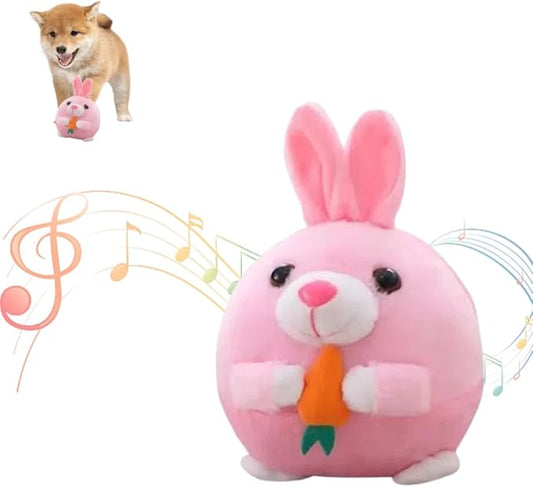 Active Moving Plush Toys, New Upgraded Interactive Squeaky Moving Toys for Small to Medium Dogs, Bouncing Washable Rabbit