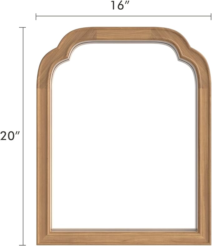 HOMECOOKIN Wood Bathroom Mirrors for Wall Mounted, 16" x 20" Rustic Wood Frame Wall Mirrors Decorative for Living Room or Bedroom Vanity Mirror (DH) B