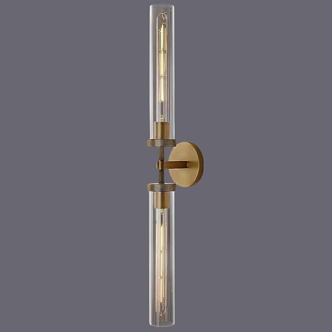 Brass Wall Sconce, 30" Knurling Sconces,Bathroom Vanity Light Fixtures, Modern Wall Lights for Mirror Living Room, Bathroom, Hallway,Staircase (1 Pack)