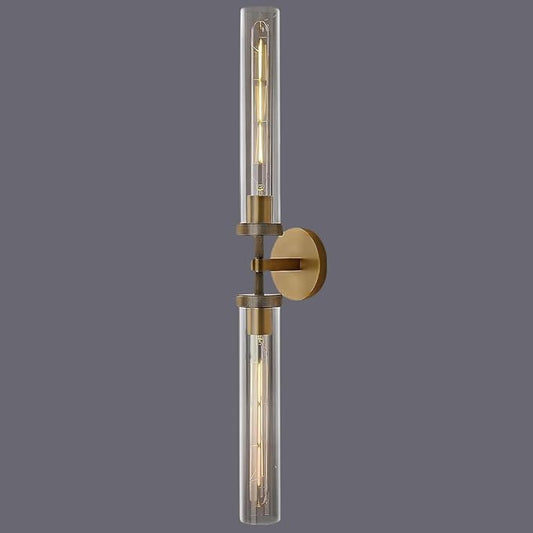 Brass Wall Sconce, 30" Knurling Sconces,Bathroom Vanity Light Fixtures, Modern Wall Lights for Mirror Living Room, Bathroom, Hallway,Staircase (1 Pack)