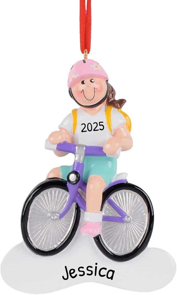 Personalized Bicycle Ornament - Girls Christmas Ornaments 2025 Daughter Christmas Ornaments 2025 Cyclist Ornament Dirt Bike Mountail Bike for Tree
