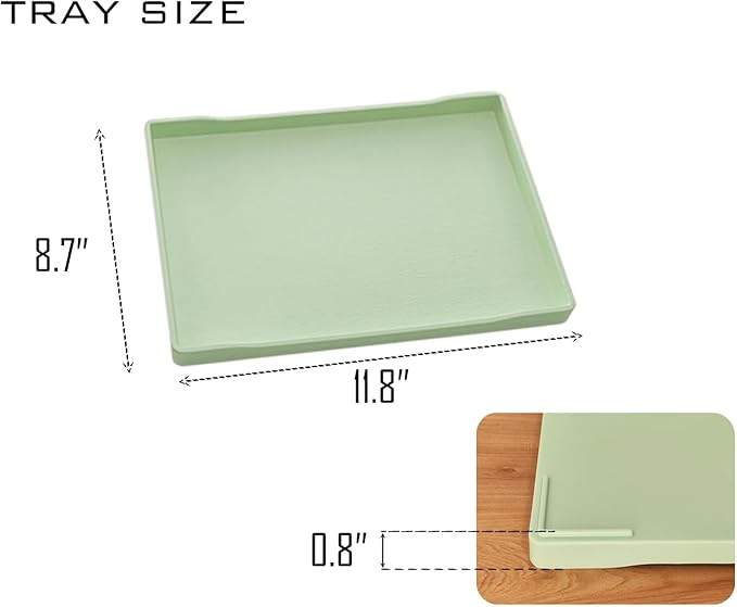 Green Serving Tray (11.8 x 8.7 inch) for Serving Accessory, Spa, Coffee, Drinks, Wine, Tea, Bar, Party, Seasoning, Perfume and Display Use.