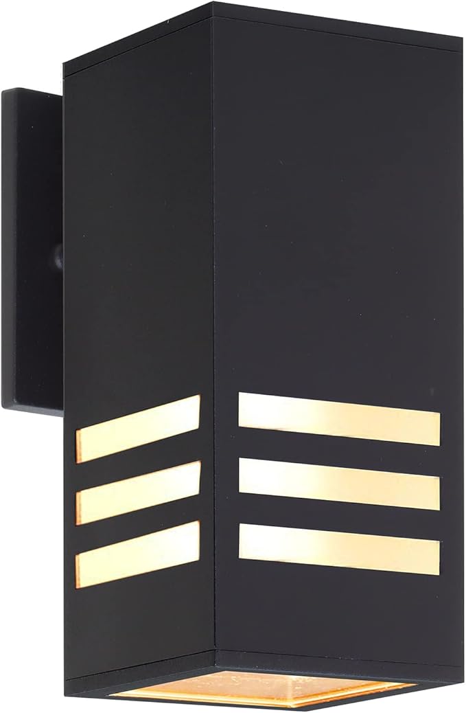 Outdoor Wall Lantern, Exterior Light Fixture - ETL Listed, Aluminum Anti-Rust Waterproof Wall Mount Rectangular Design – 1-Direction Up/Down Wall Sconce for Porch, Garage, Doorway or Patio